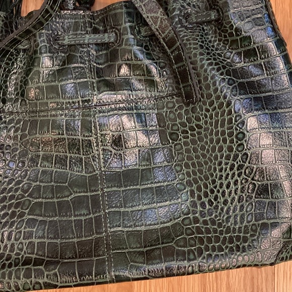Patricia Nash 10th Anniversary Limited Edition Vintage Green Croc Leather Bag - Picture 7 of 16